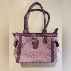 Coach Purple Shoulder Bag with Signature Design